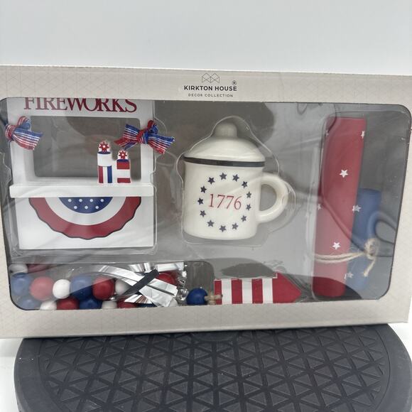 Kirkton House Fourth Of July Mini Tier Tray Display Set - Picture 1 of 3